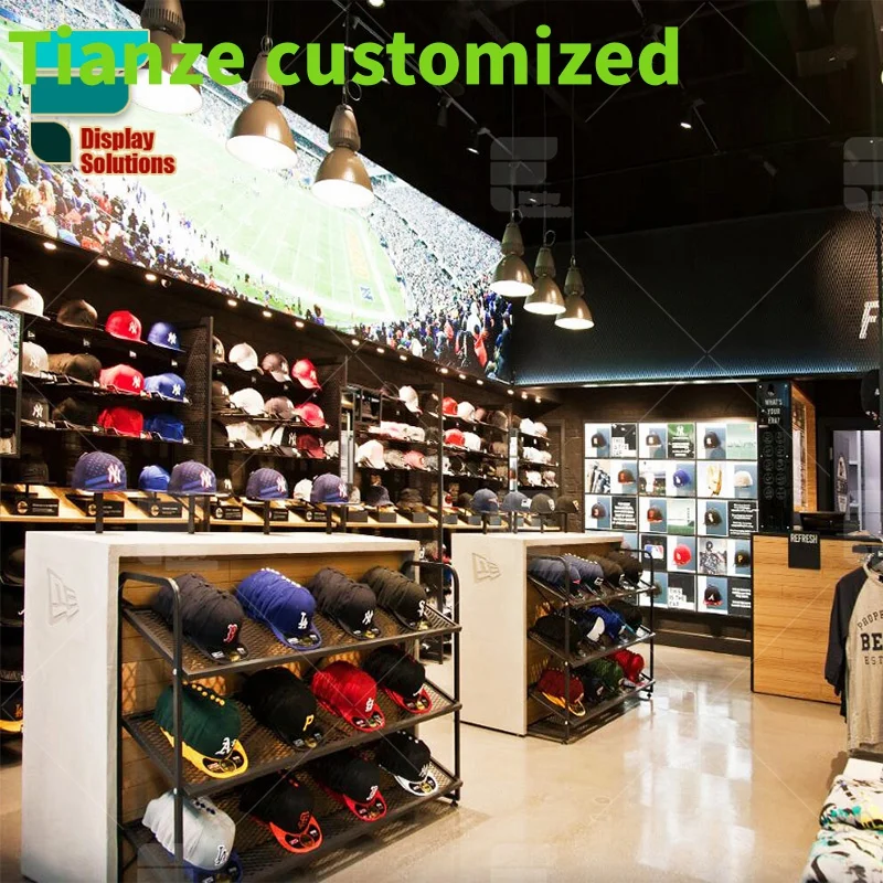 {customized}Complex Hats Kids And Adults Clothing Store Furniture Portable Clothing Display Stand-Shirt Kiosk