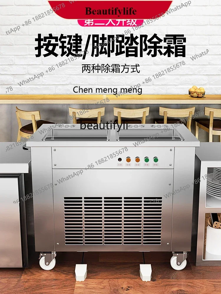 Fried Yogurt Machine Fried Ice Machine Commercial Single and Double Pot Ice Cream Fryer Stall
