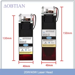 Compressed Facula 20W/40W Laser Head For CNC Engraving Machine 3D Printer 450nm TTL PWM Laser Module For Cutting Milling Wood