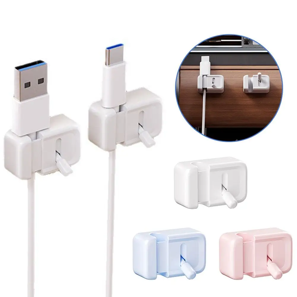 Klip Manajemen Kabel Untuk Meja - Pengatur Kabel Sederhana Tanpa Bor Yang Dipasang Di Tepi Untuk Kabel Pengisi Daya Dan Kabel Data. L4D5