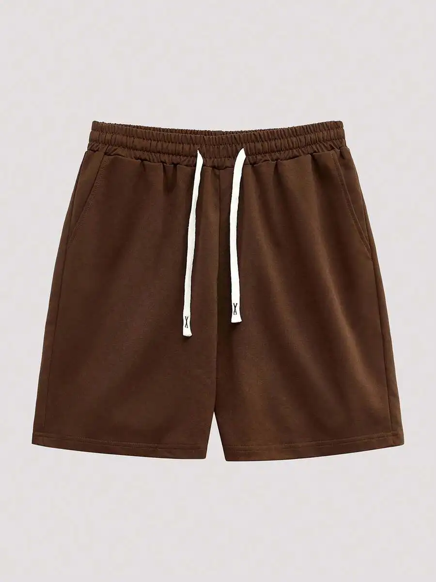 

Mens Solid Color Casual Shorts Drawstring Waist Relaxed Fit Summer Sports Shorts
