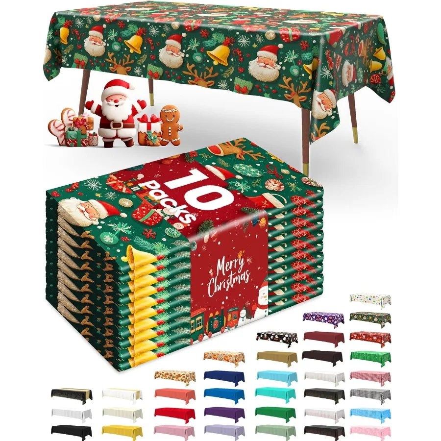 

Пластиковая скатерть, одноразовая, 10 шт., 54x108 дюймов, скатерти для вечеринок, декоративные скатерти для прямоугольных столов Chris