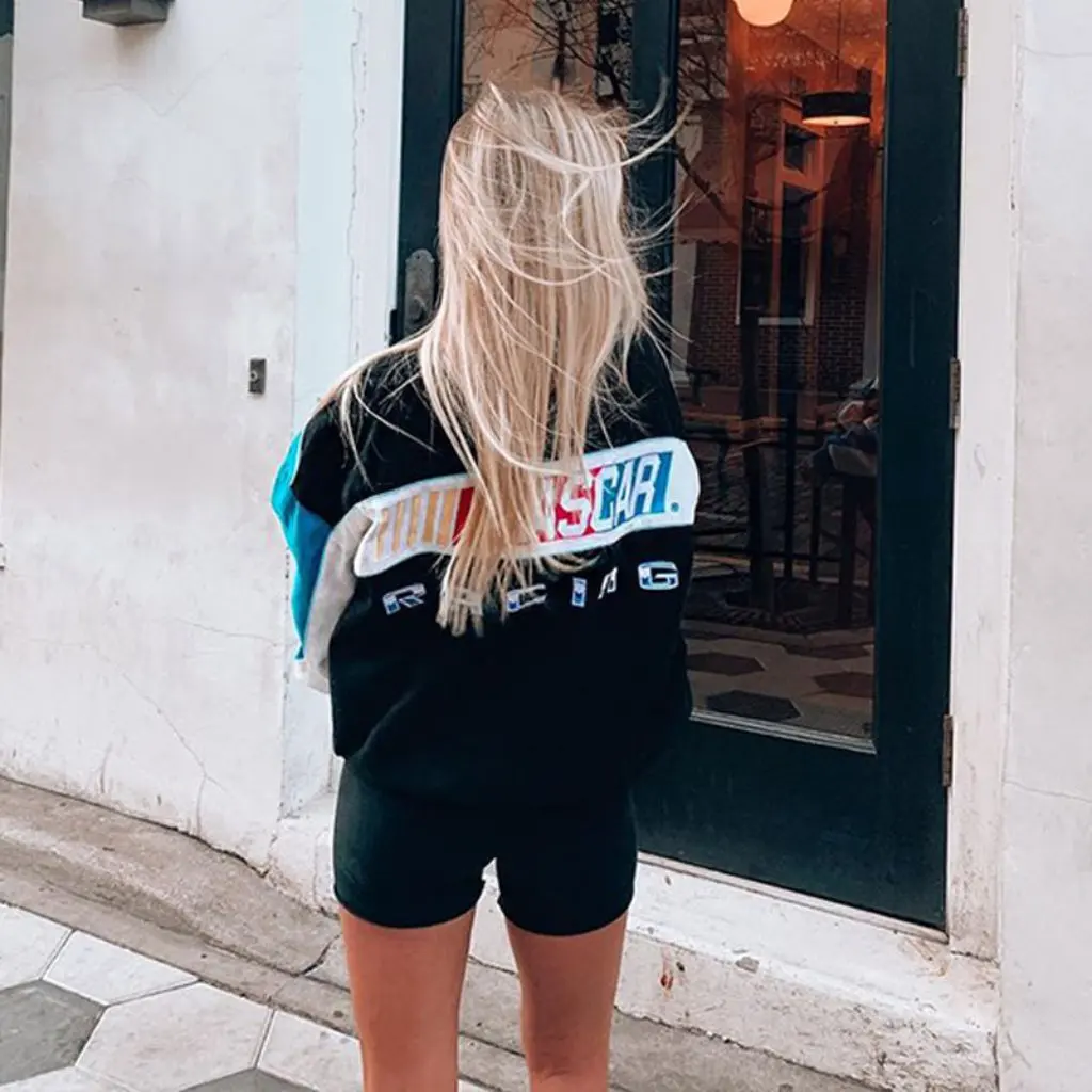 

Autumn Winter New Sports Style Jacket Casual Loose Long Sleeve Windbreaker Motorcycle Coat for Women