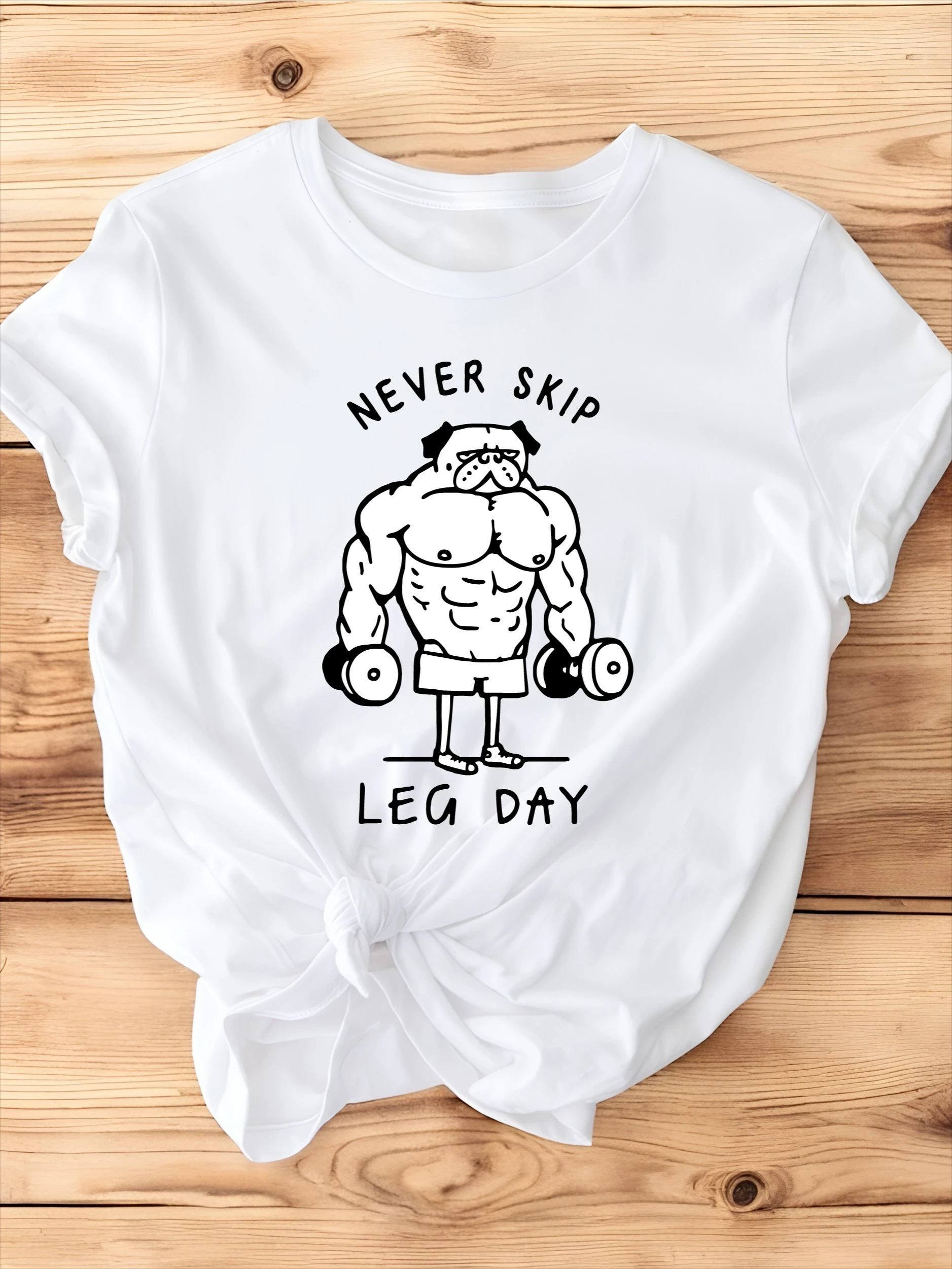 Funny Dog Leg Training Day Creative Printed Summer Women's Top Casual Round Neck Short Sleeve Fashion Summer Tshirt Clothing