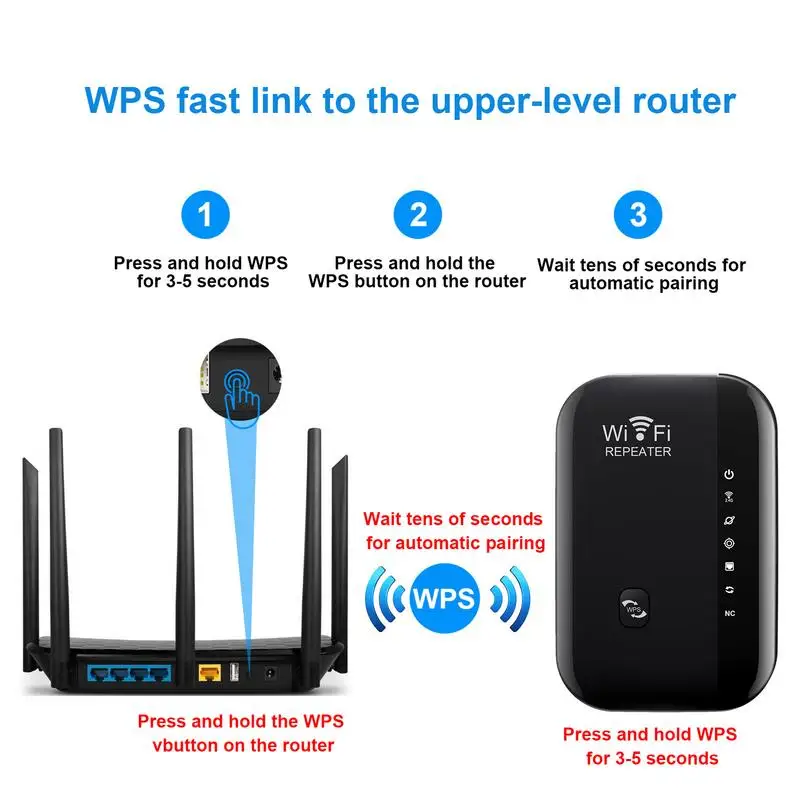 Portátil WiFi Range Extender, 300Mbps, Repetidor, Amplificador WiFi, WiFi Booster, Sinal Forte, Internet Booster Tool, Novo