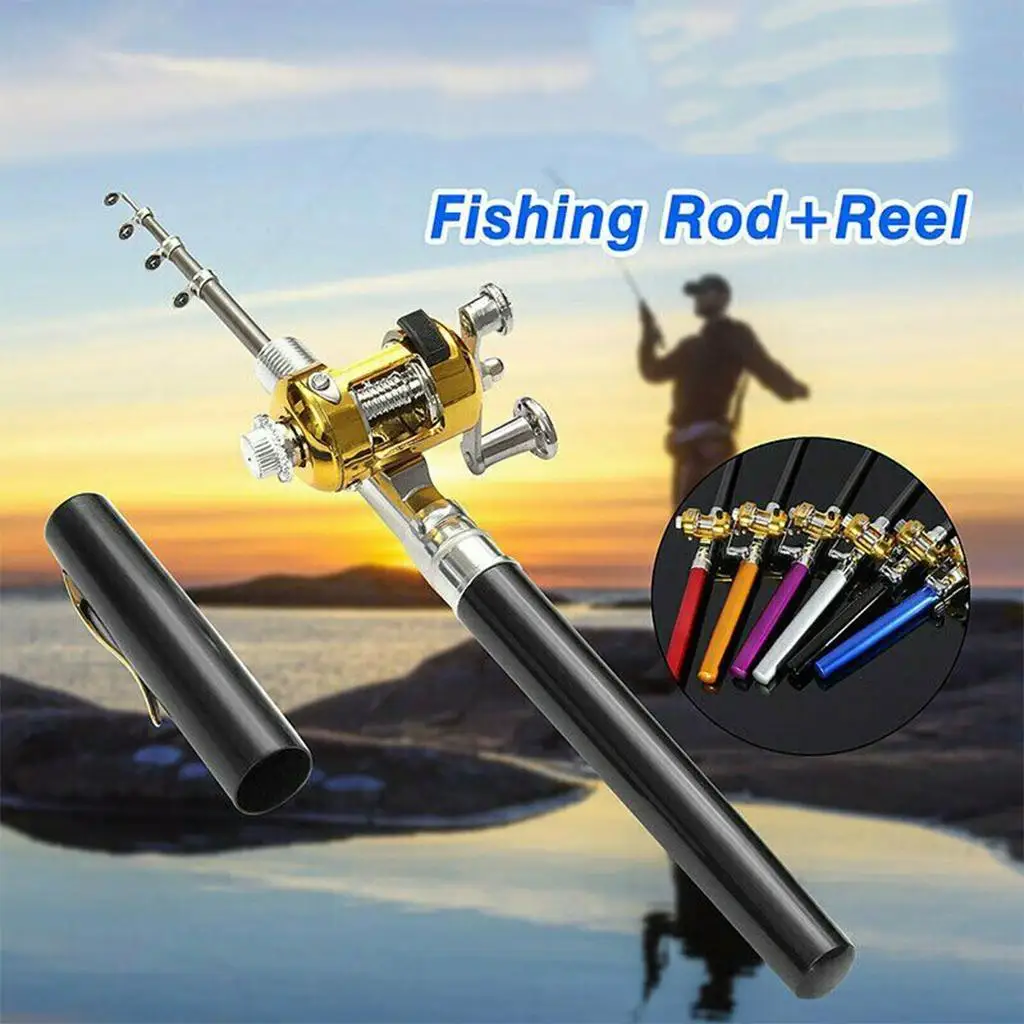 Mini Pocket Fly Angelrute Rolle Süßwasser Fluss Brücke Tragbare Stange