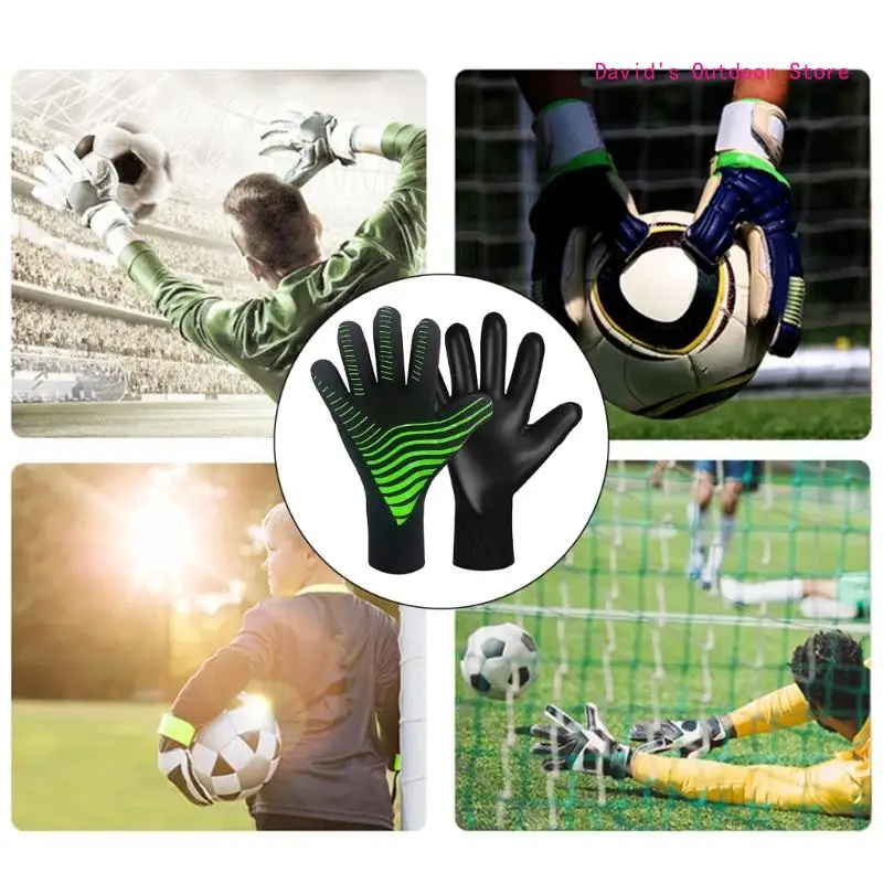 Soccer Goalie Gloves Goalkeeper Gloves with Fingersave Wrist Protections Strong Grip Goalkeeper Gloves for Youth, Adults X3UA