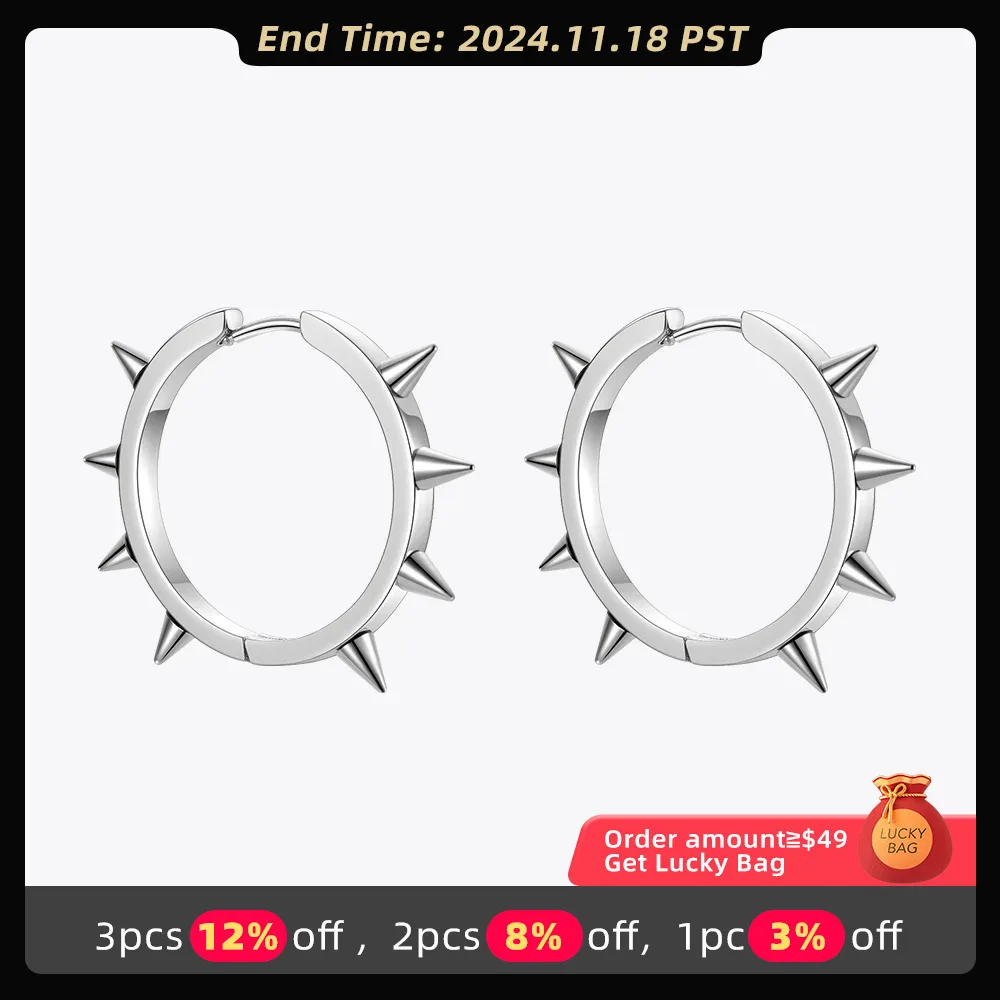 

ENFASHION Spike Hoop Shape Earring Stainless Steel Silver Color Hoop Earrings Pendientes Mujer Fashion Jewelry Party E221368