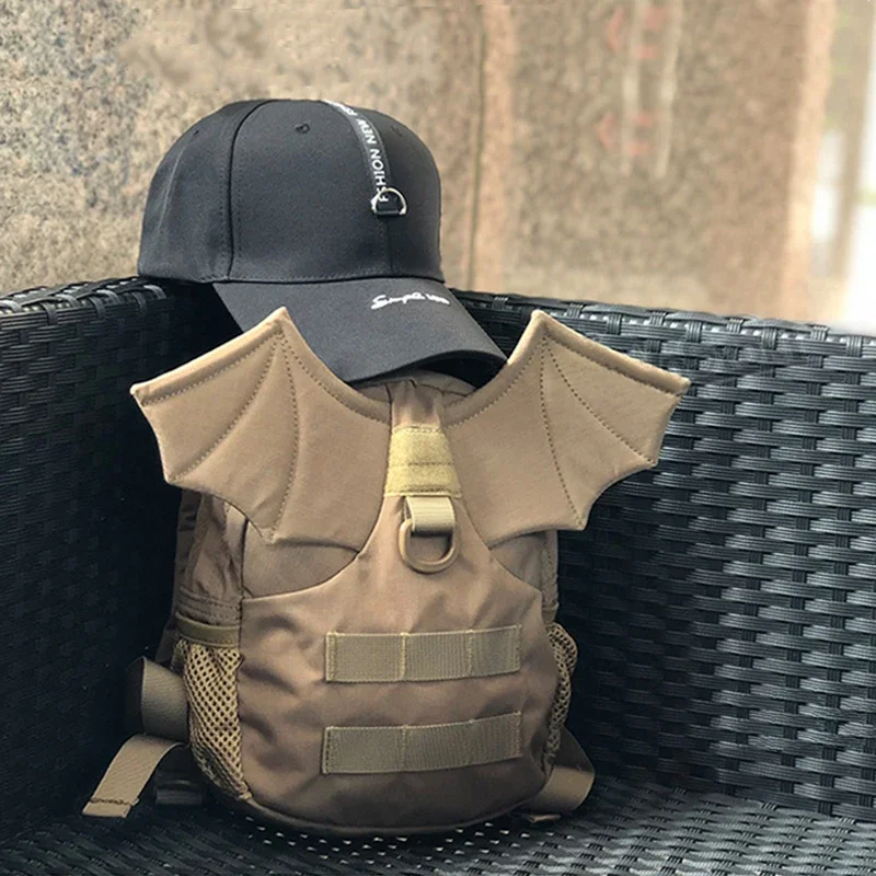 

1000D Nylon Waterproof Fabric Angel Camo Backpack MC Sand Colored Schoolbag Children's Personality Mini Tactical Bag Molle
