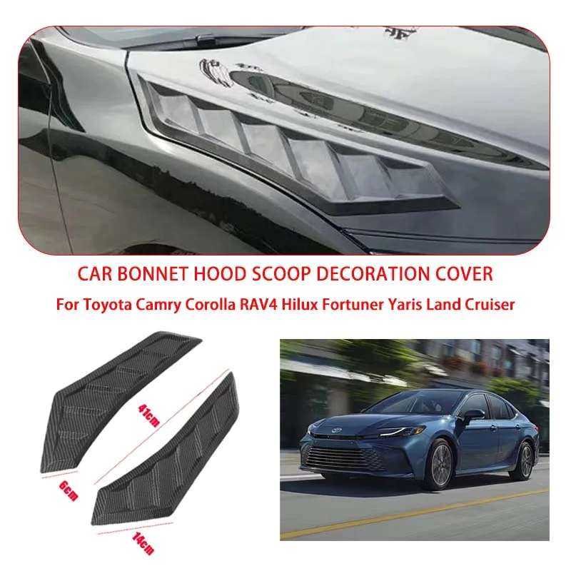 2 Pcs Gloss Black For Toyota Hood Vents Bonnet Cover Rubber Front Bonnet Vent car decorations