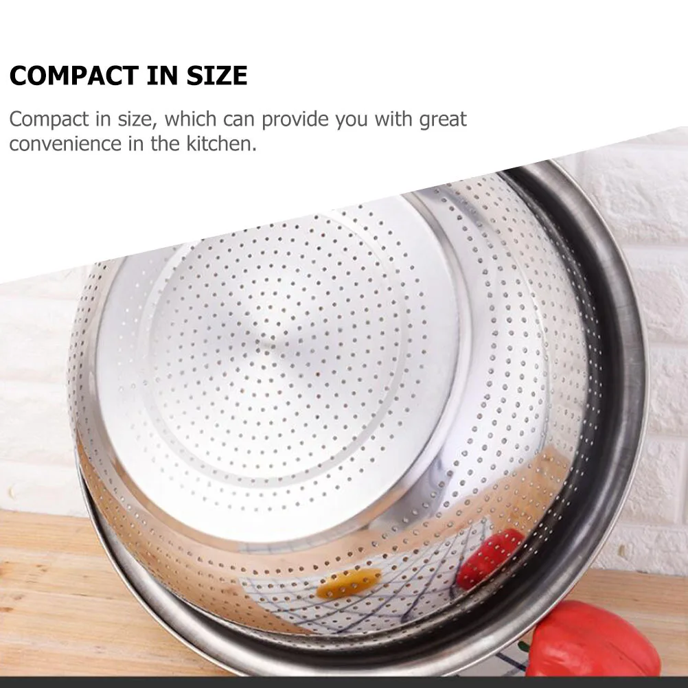 

1pc Stainless Steel Rice Washing Basket Fruit Vegetable Draining Kitchen Sink Tool Drying Basin Drainage Holder