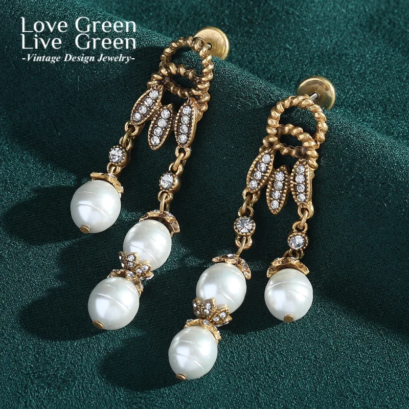 

Винтажные серьги с жемчугом в стиле барокко, пресноводные кисточки, стразы, цвет античного золота, роскошные качественные ювелирные изделия, аксессуары в стиле ретро
