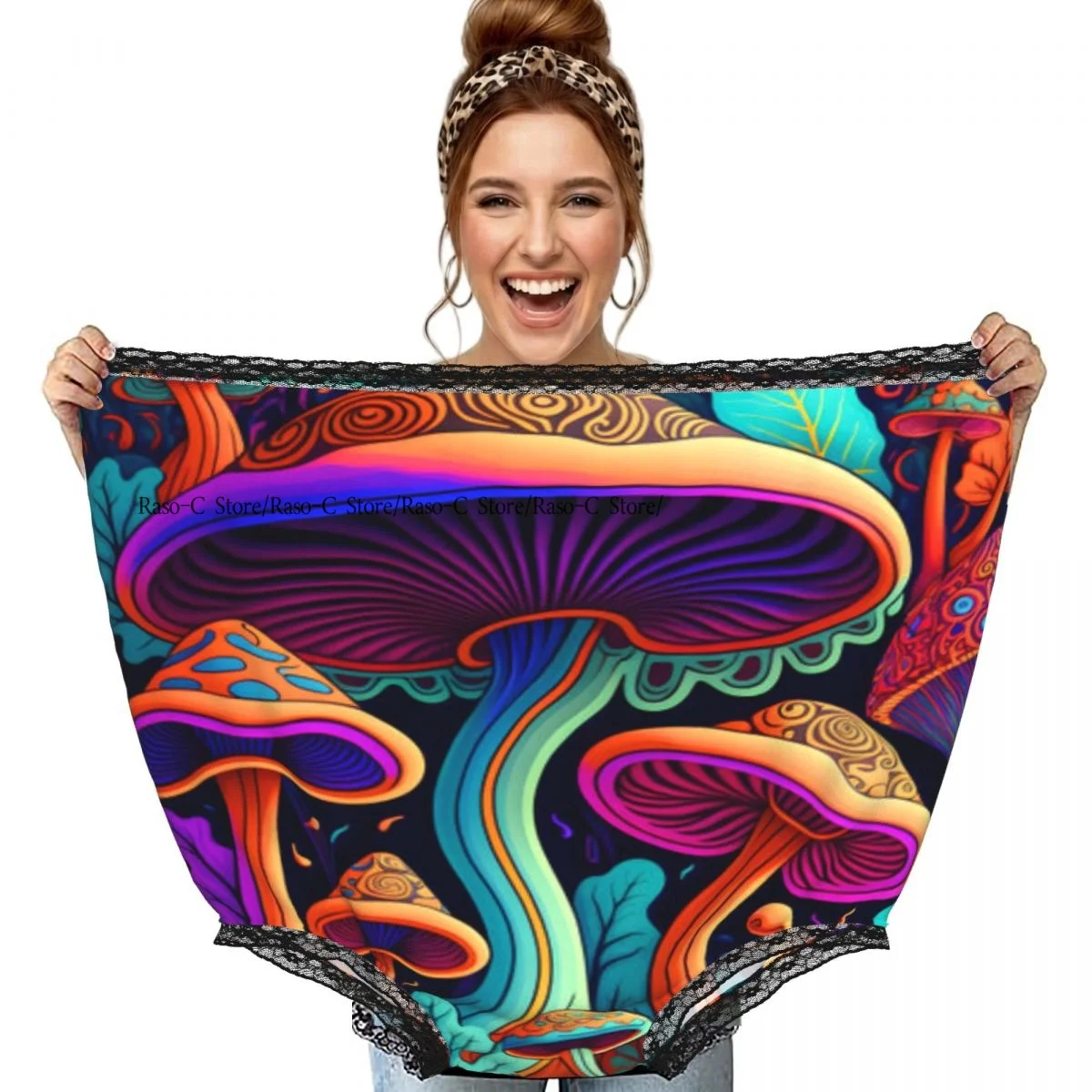 

Psychedelic Mushrooms Grandma Underwear Interesting Prank Funny Gift Panties