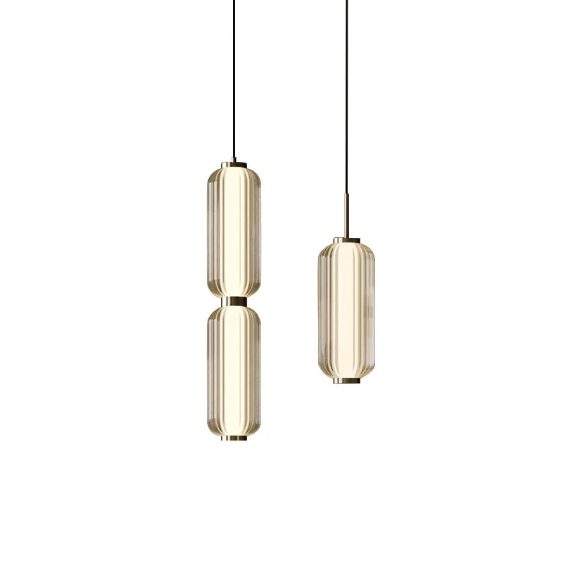 

Nordic Restaurant Staircase Combination Small Pendant Light Long Glass Pendant Light Led Light Luxury Restaurant Bedside Lamp