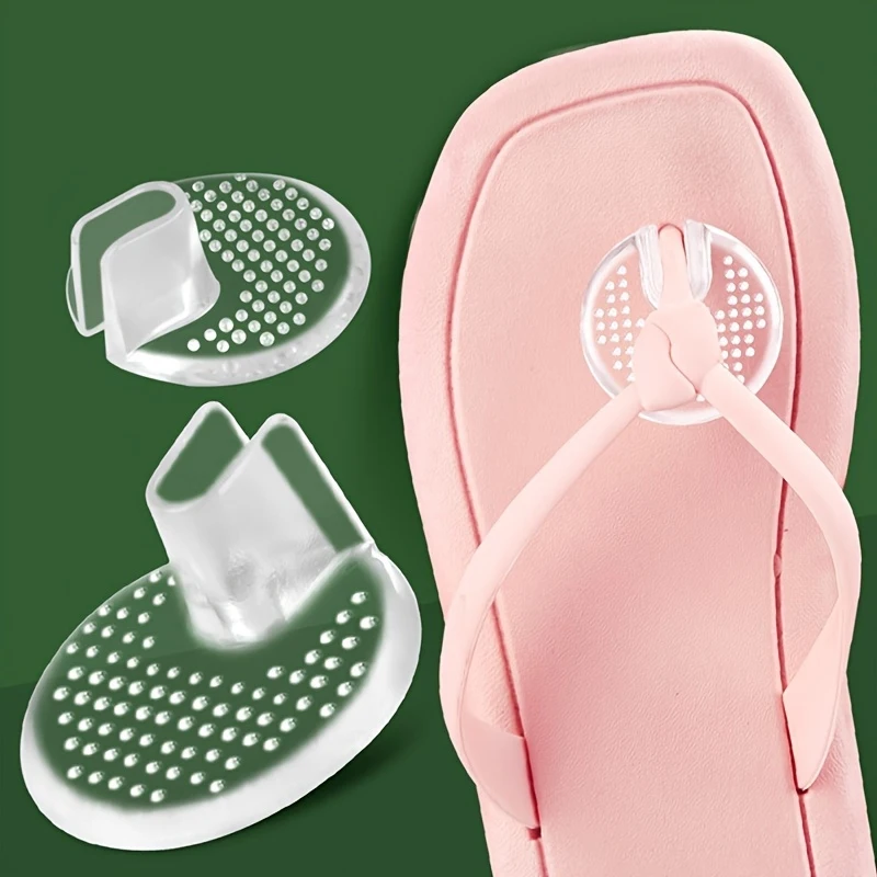 4 Pack Soft Gel Toe Cushions Protective Pads for Thong Sandals Enhanced Grip Comfort Inserts