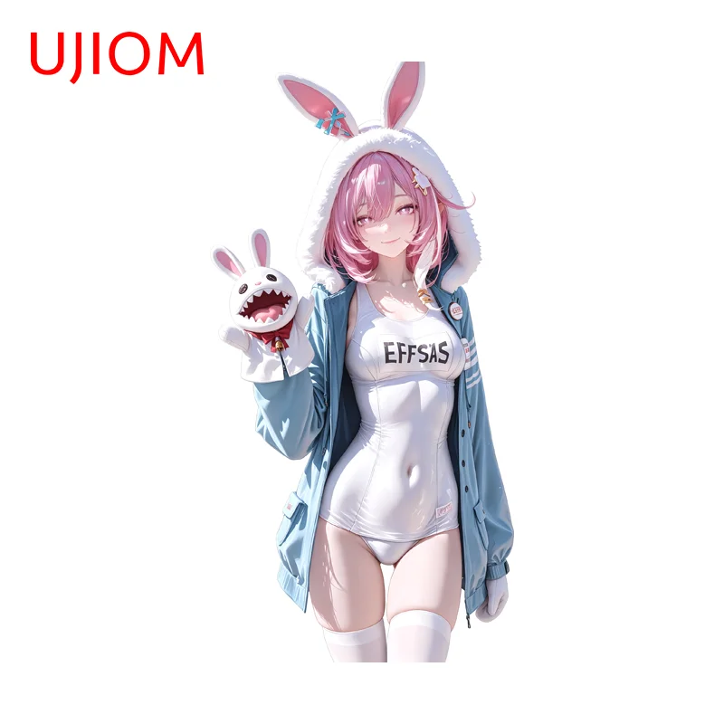 UJIOM Anime Bunny Girl Wall Sticker Rabbit Ears Standing Posture Artistic Enchanting Decal Suitable For Bumper Decoration
