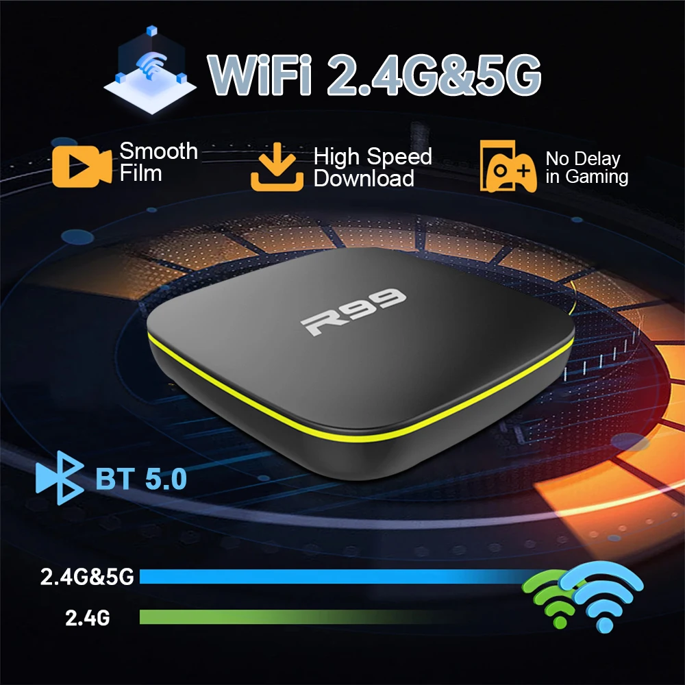 TV Box R99 Android 10 Allwinner H313 6K HDR Dual WiFi Media Player for Netflix Set Top Box