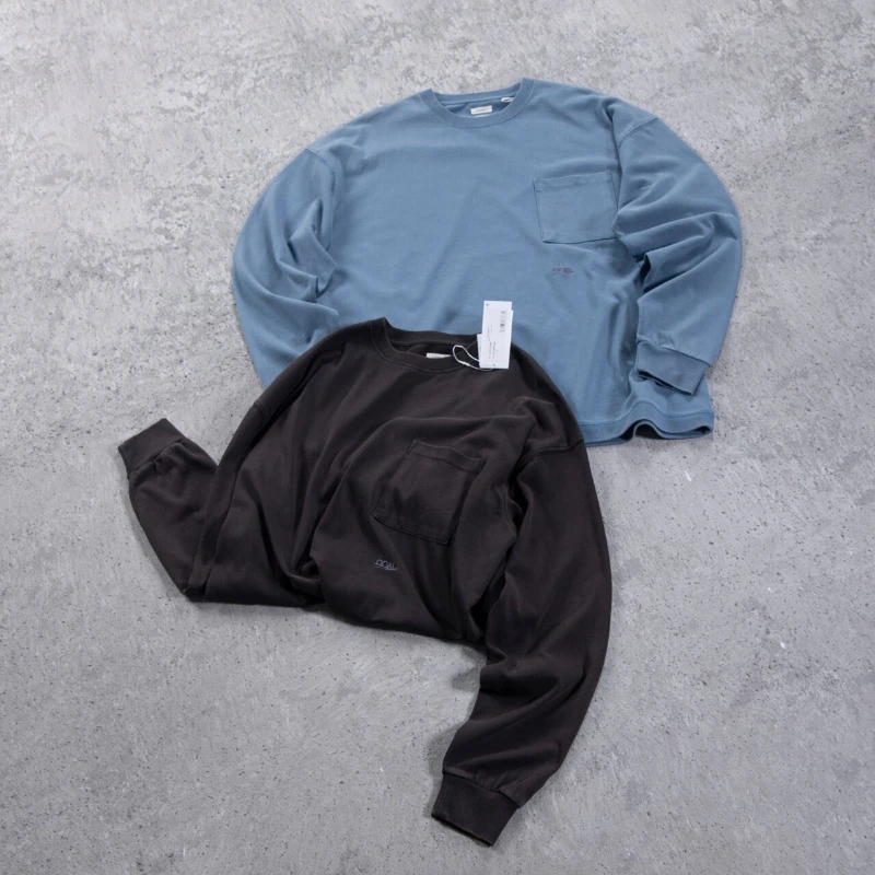nanamica OOAL Series Enzyme Wash Long Sleeve T Shirt Loose Fit Outdoor Casual Top Men Women Breathable Streetwear