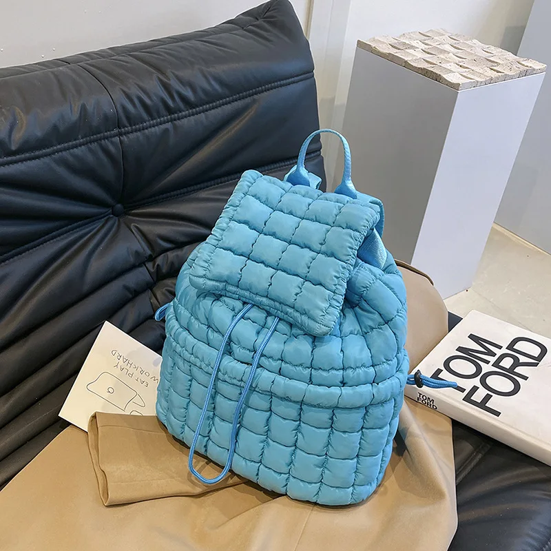 

Fashion Women Backpack Lightweight Fluffy Checkered Bag New Commuting Large Capacity Backpack Plaid Casual Travel Fitness Bag
