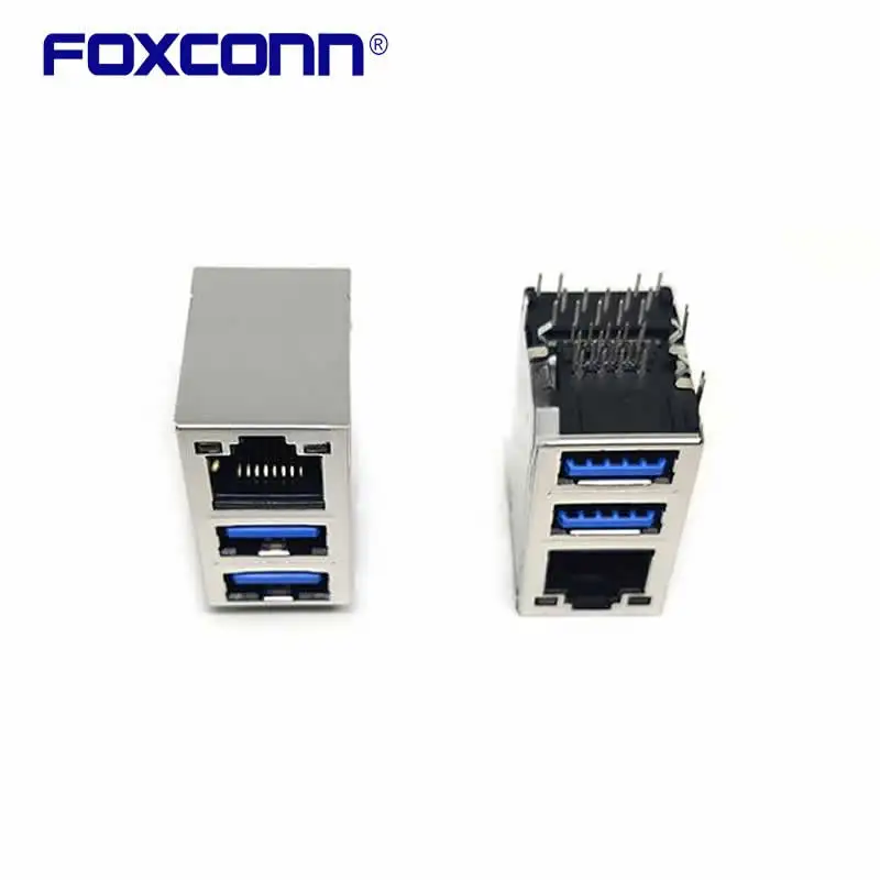 

Foxconn JFM38U1M-B311-4F RJ45+Double Deck USB3.0 Mesh Connector