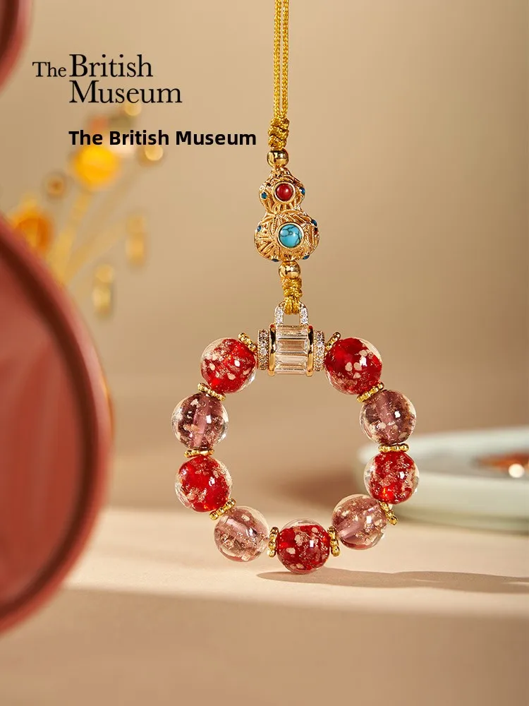 british-museum-eastern-dream-series-cloisonne-nine-purple-fire-small-five-happiness-mobile-phone-cord-pendant-gift-for-mom