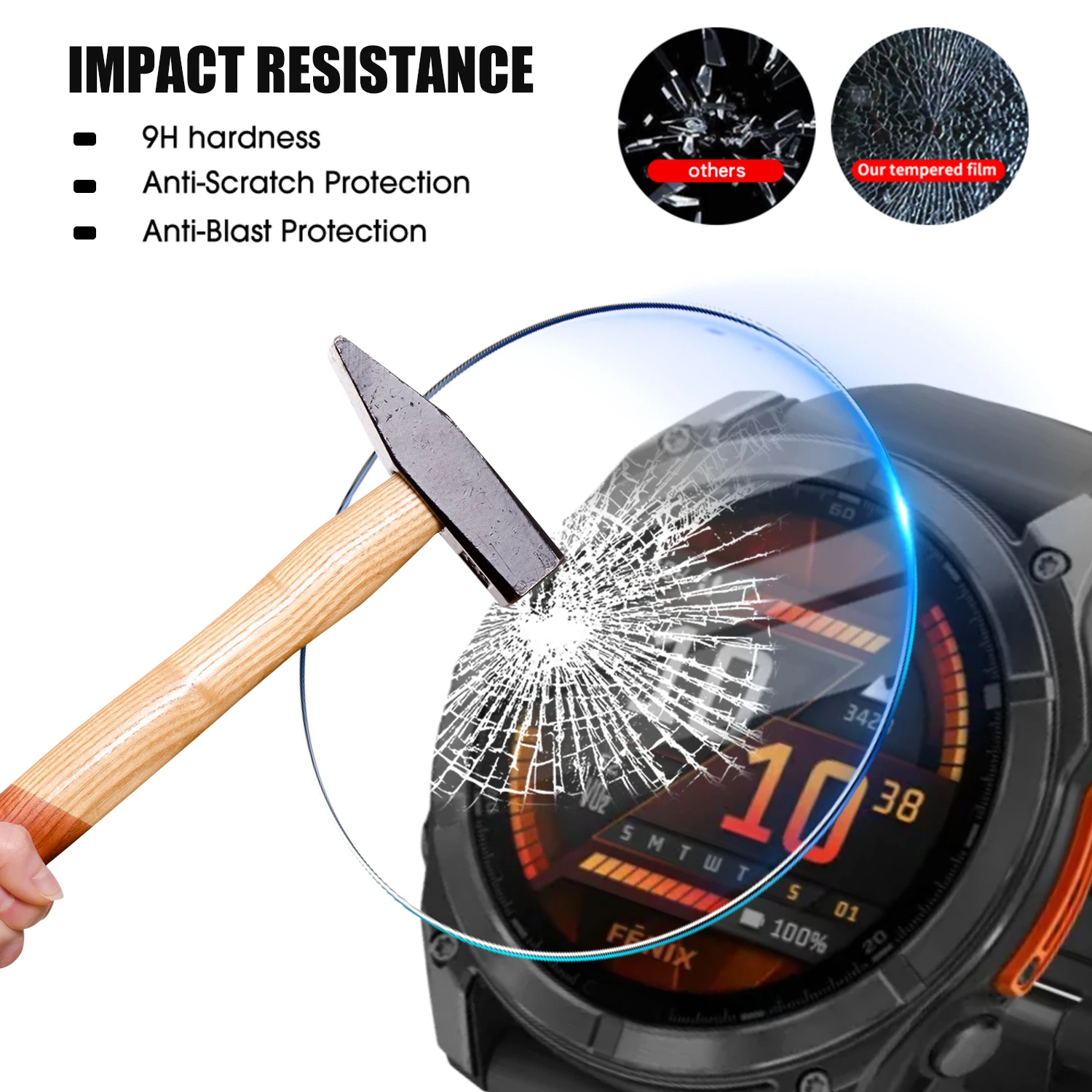 For Garmin Tactix 8 47MM 51MM Tempered Glass Screen Protector Anti-scratch HD Clear Protective Cover Films For Tactix8