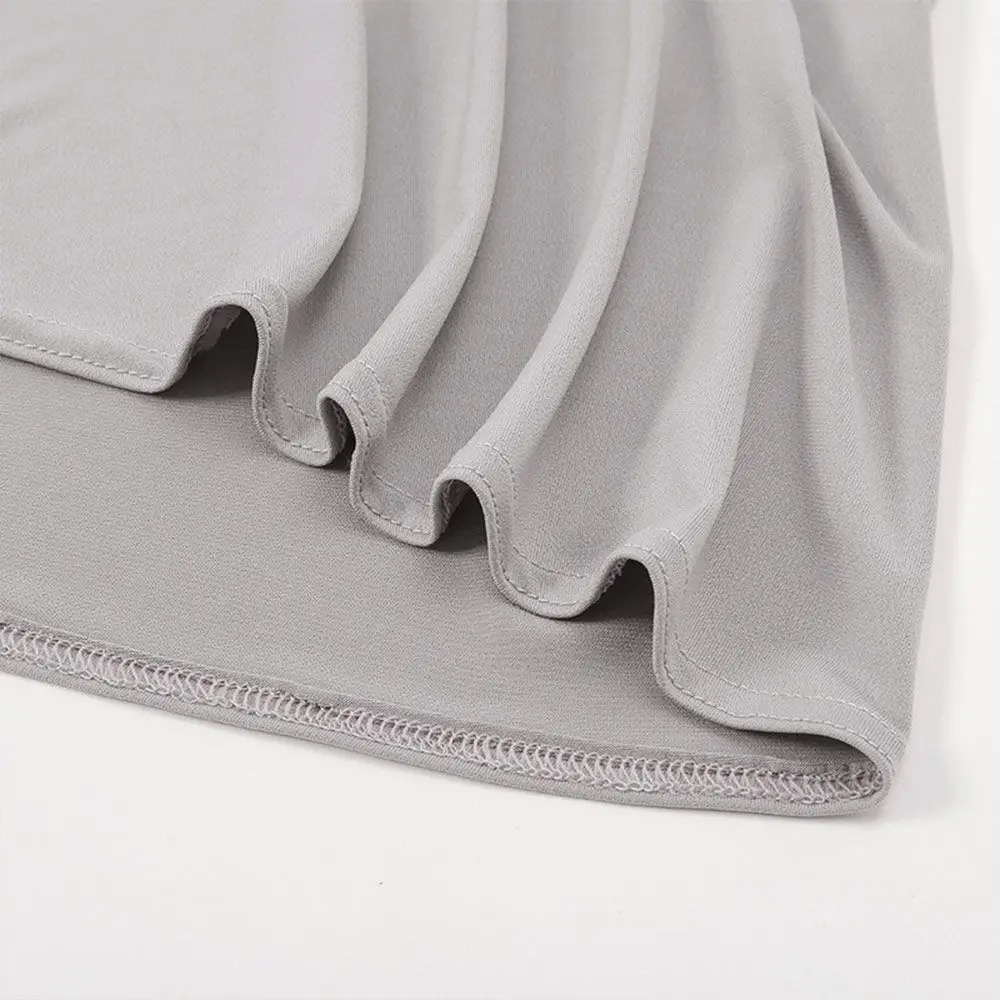 New Pull-On Hijab Cap Stretch Fabric Solid Slip-On Headscarf Sun Protection Elastic Fit Neck Cover Outdoor