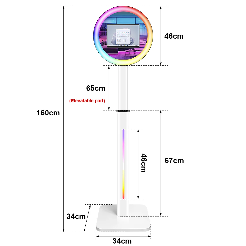 Microsoft 12.3 inch Photo Booth Ipad Adjustable Height 13 inch Photobooth Machine For Party Weddings Events Photo Studio Kits