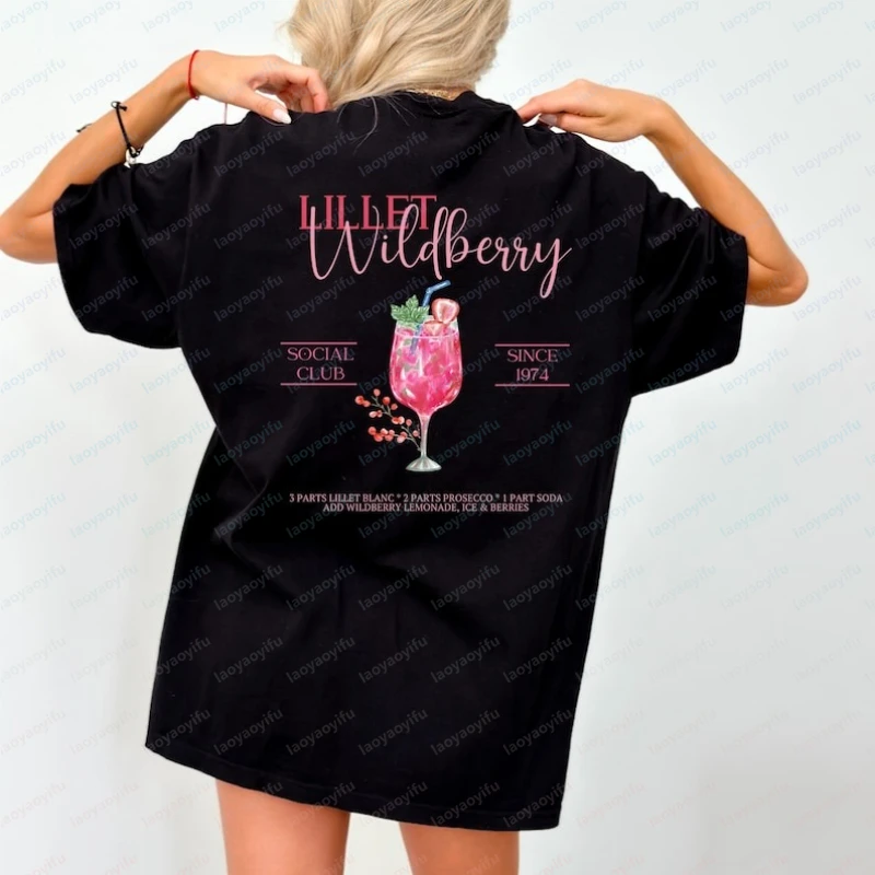 Retro Cocktail Cotton Tee Iconic Social Club Since 1974 Print Casual Shirt Summer Party Lover Trend Harajuku Clothes for Women