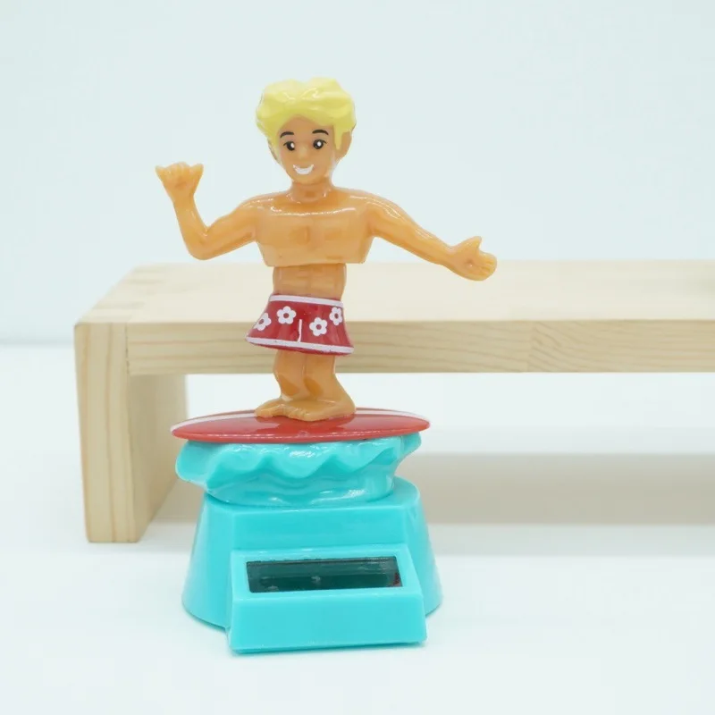 Juguetes solares creativos para niños, playa, surf, músculos, divertido, baile oscilante, decoración de coche, adorno, juguete Solar para niños