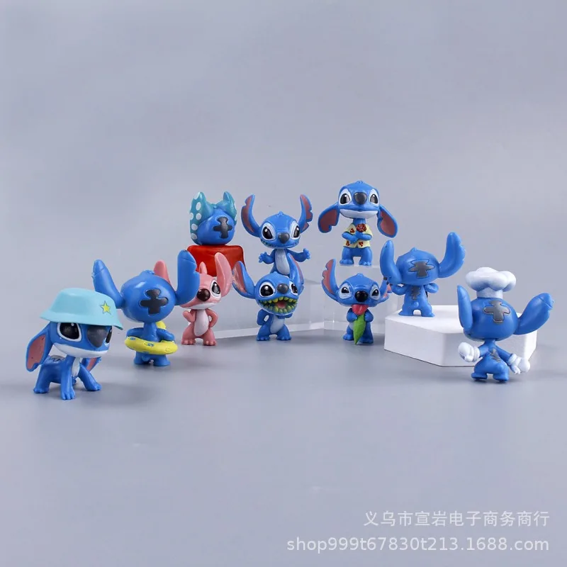 1 stücke Disney Cartoon Lilo & Stich Action figuren Kawaii Stich Anime Figuren Auto Ornamente Kuchen Dekoration Geburtstag Spielzeug Geschenke