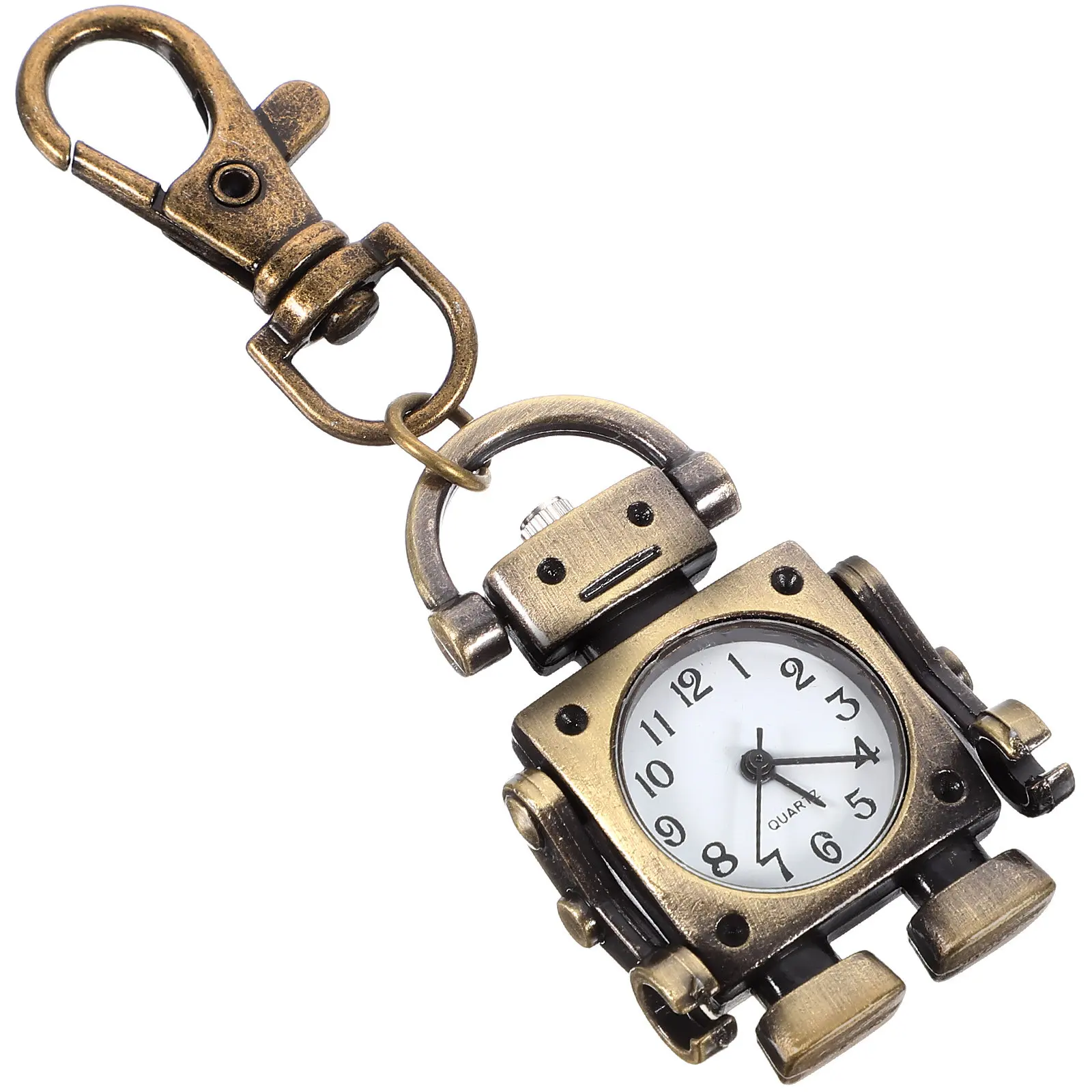 

1Pcs Creative Robot Keychain Retro Clock Pendant Charming Handbag Pendant Vintage Pocket Watch Key Ring Pocket Watch Keychain