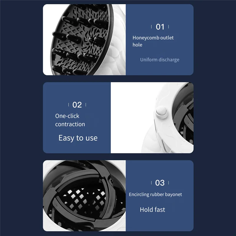 غطاء مجفف الشعر بواجهة عالمية A04V لغطاء صالون الشعر، غطاء رأس مجعد لتصفيف الشعر، بديل مجفف الشعر باللون الأبيض