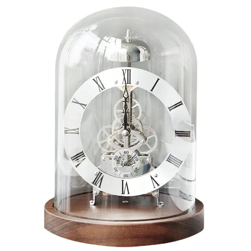 Mechanical Desk Clock Metal Wood Office Table Clock Tabletop Luxury Interior Clocks Aesthetic Bedroom Decoration Accessories view 6