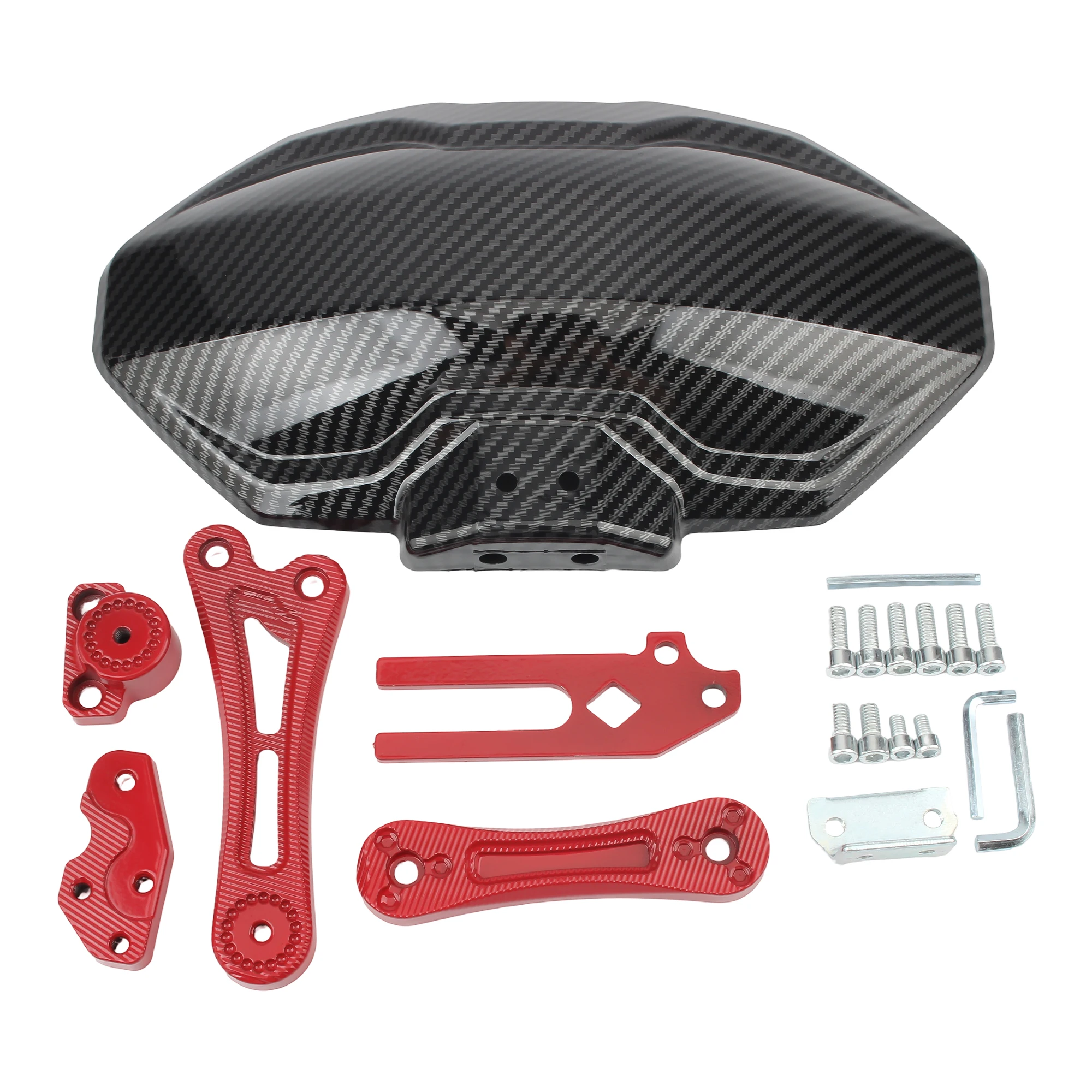 Motorcycle Mudguard Imitation Carbon Fiber Adjustable Wheel Fender For Yamaha Honda Suzuki Scooter Enduro Universal Accessories