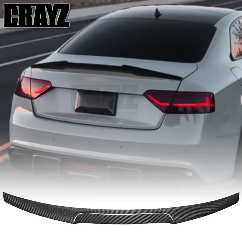 Car Spoiler For Audi A5 B8 B8.5 4Door M4 Style Real Carbon Fiber Material Rear Spoiler Trunk Wing 2009-2016