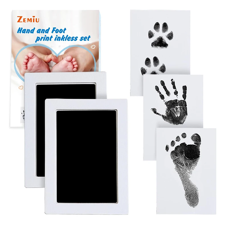 Newborn Baby DIY Hand And Footprint Kit Ink Pads Pet Paw Prints No-Touch Skin Inkless Inkpad Toddlers Souvenir Baby Shower Gift