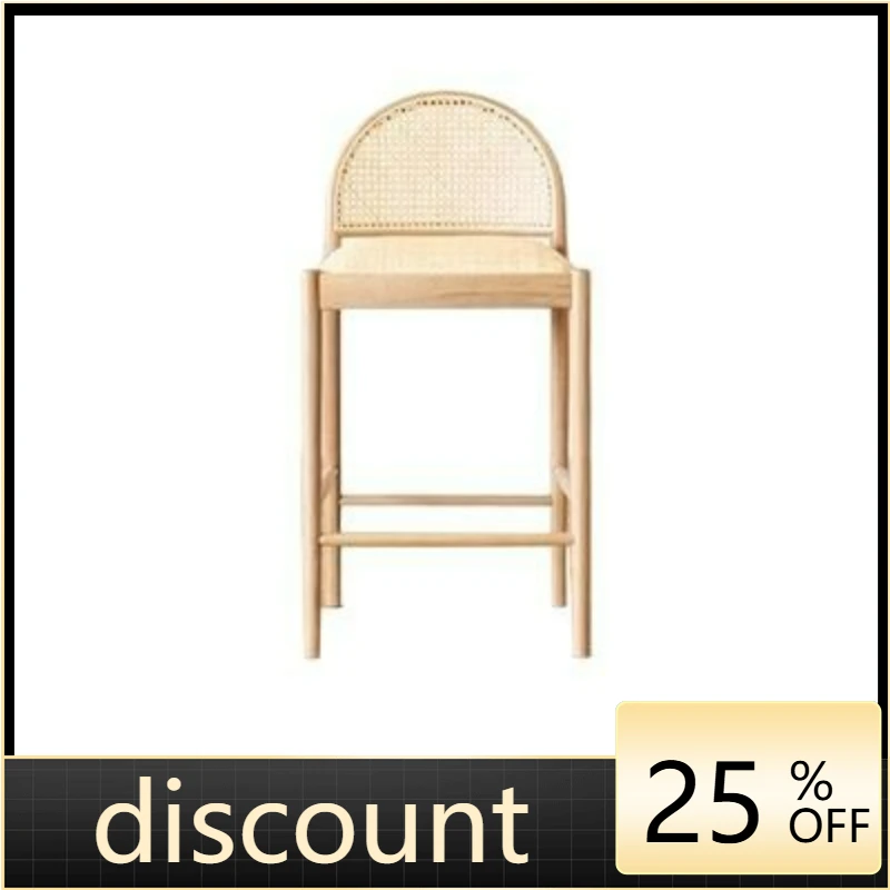 LT rattan solid wood bar chair antique simple bar chair home quiet bar stool