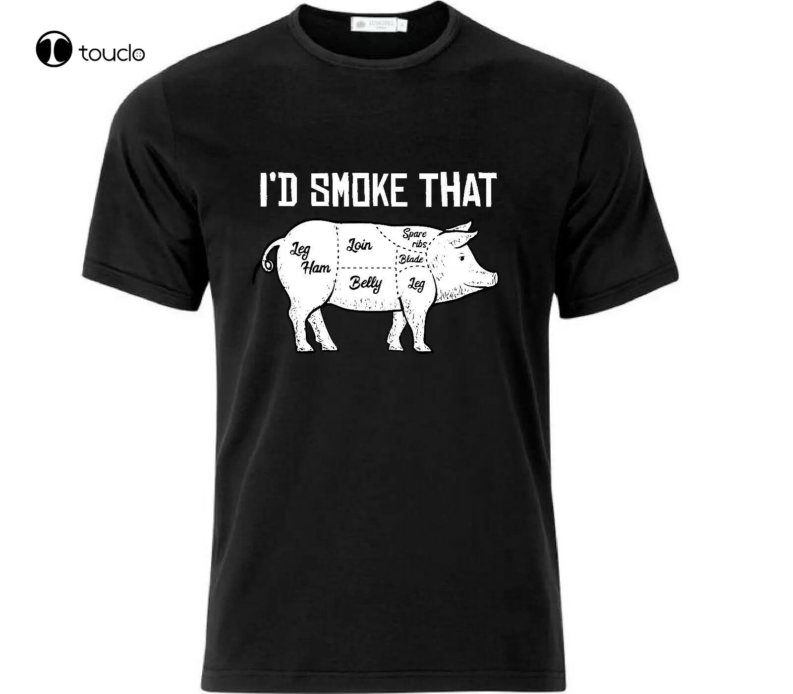 

I'D Smoke That Funny Meat Smokers T Shirt Black Tee Shirt Custom aldult Teen unisex digital printing Tee shirt fashion funny new