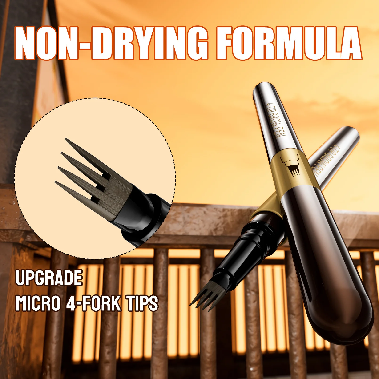 قلم حواجب Micro-Fork - تحديد دقيق لضربات الشعر مع تركيبة سائلة مقاومة للتلطخ والماء وسريعة الجفاف #3