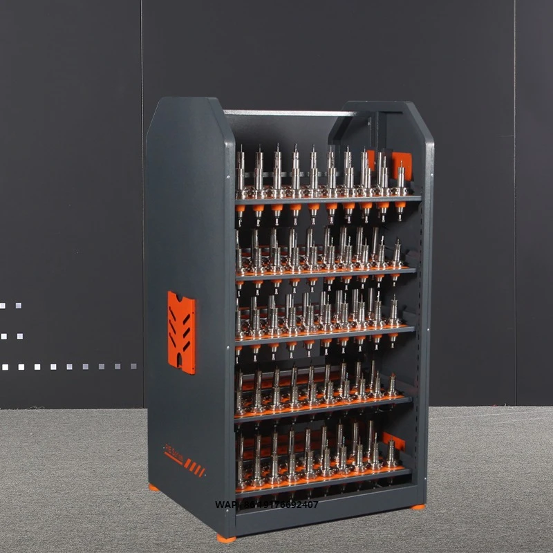 

Cnc Tool Trolley with Shelf CAT/HSK/C6/IOS Large Capacity Can Be Customized Handle Storage