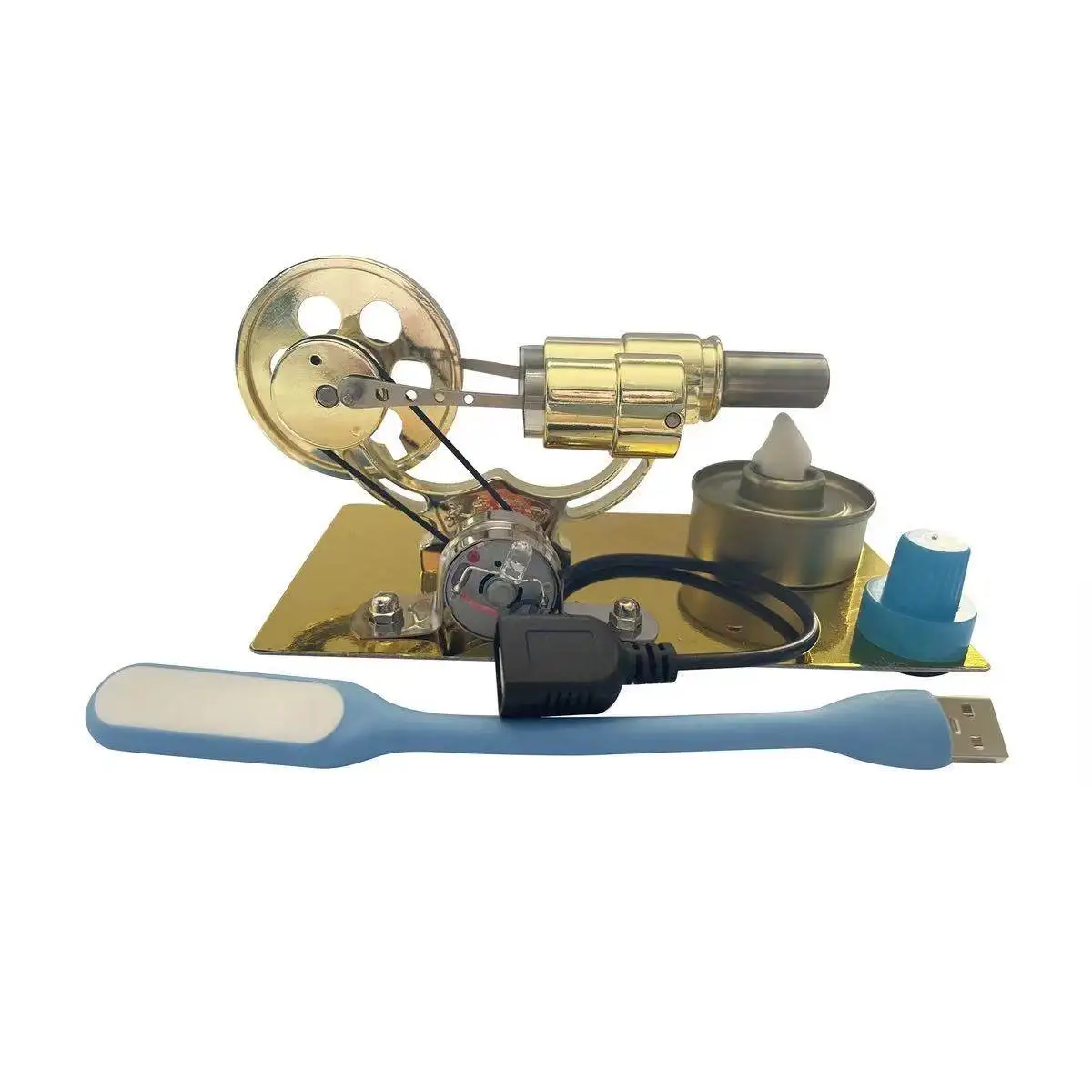 Hot Air Stirling Engine Model Electric Generator USB Night Light Physics Experiment Educational Mini Toy Teaching Aid Hobby Gift
