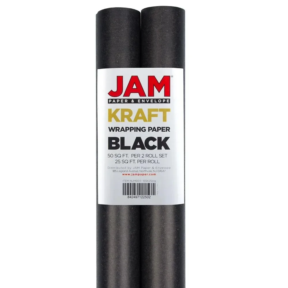 

Black Kraft Wrapping Paper, All Occasion, 25 Sq. ft., 2 per Pack