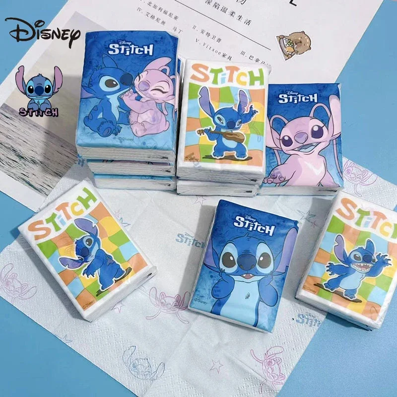 9pcs Stitch Disney Tissue Paper Disposable Paper Handkerchiefs Disney Anime Accessories Travel Party Supplies Gifts for Kids Toy