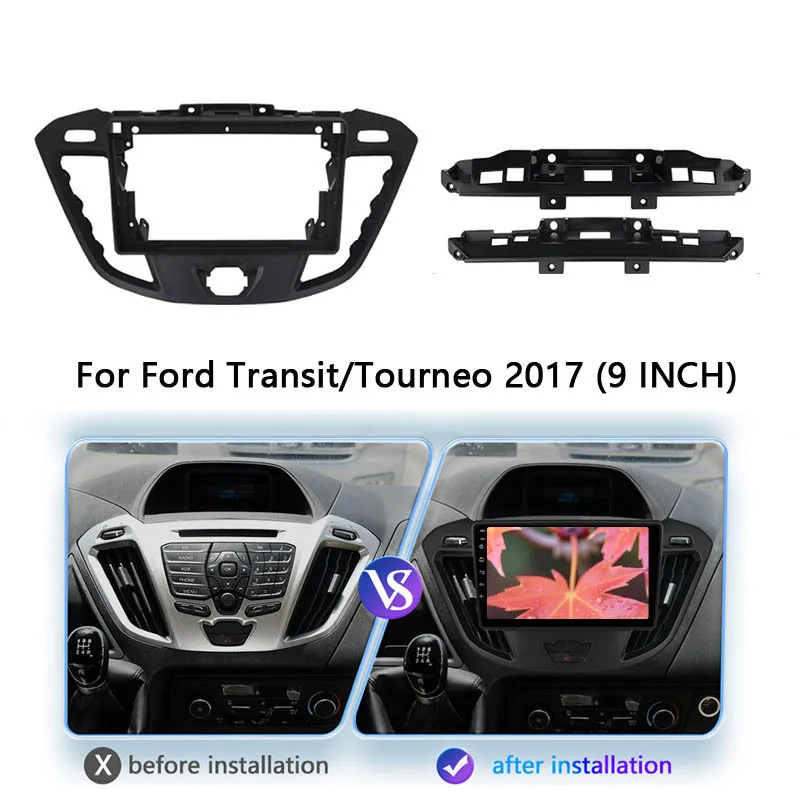 For FORD Transit Tourneo 2017 Car Android Radio Frame Fascia Stereo Panel Frame Dashboard Mount Kit