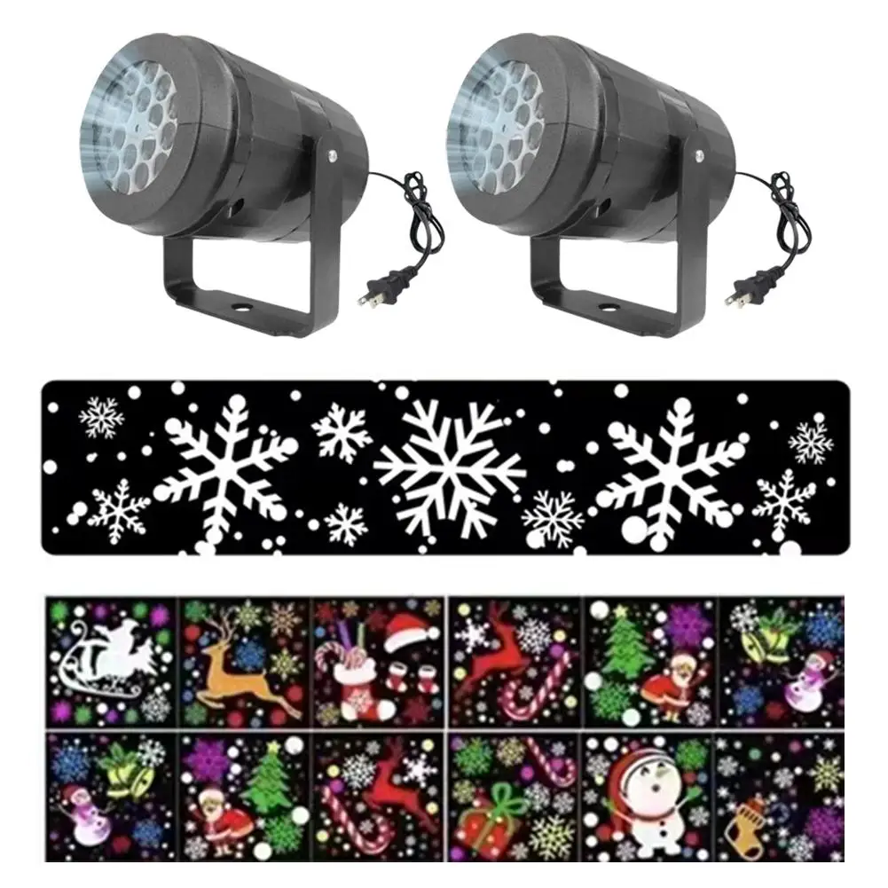 Christmas Snowfall Light Projector, Waterproof Rotating LED Snowflake Projection Light For Indoor Outdoor Xmas New Year Party