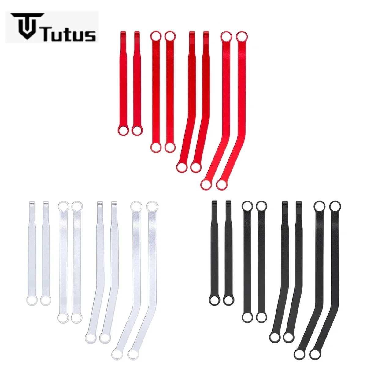 

Комплект из 8 алюминиевых тяг с высоким клиренсом для радиоуправляемых краулеров 1/30 (Xial AXI-2261, AXI-2048, SCX30) – полный комплект для модернизации автомобиля