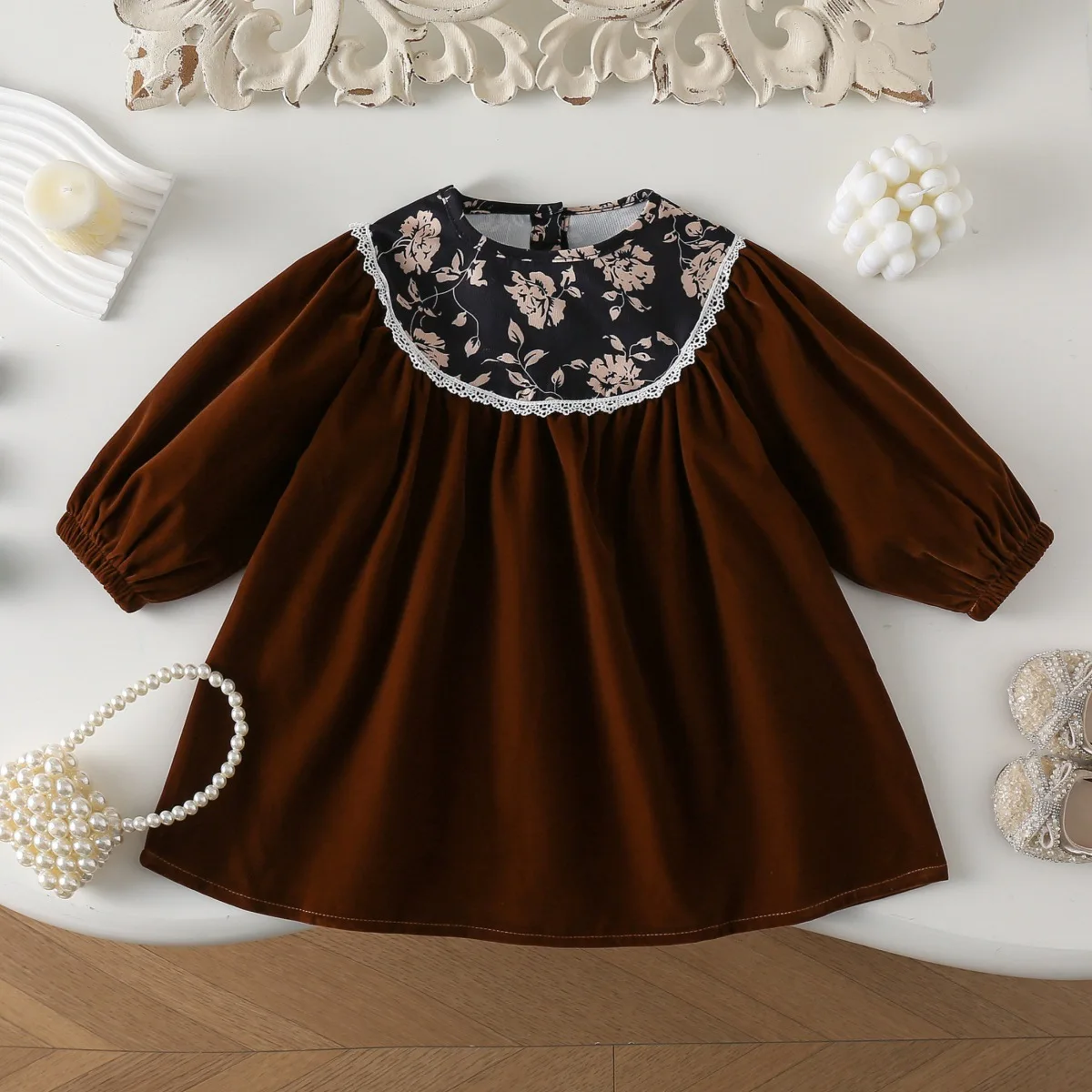 Audrey Hepburn Style Girls Velvet Princess Dress | Autumn New Arrival | Toddler Baby Fashion Party Dress 90-140cm