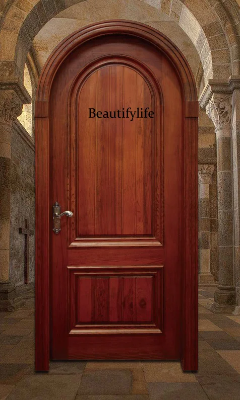 Z138 Customization New Design Wooden Project Panel Solid Wood Flush Single Room Door Wooden Houses Interior Arch Door