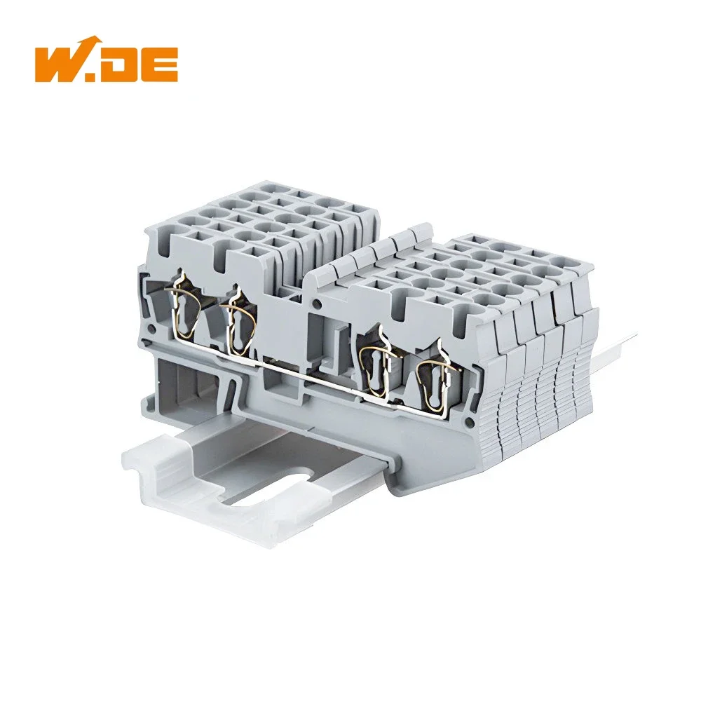 ST-2.5-QUATTRO 90Pcs Wire Connectors Return Pull Type 4 Conductors Spring Wiring Din Rail Terminal Block Connector